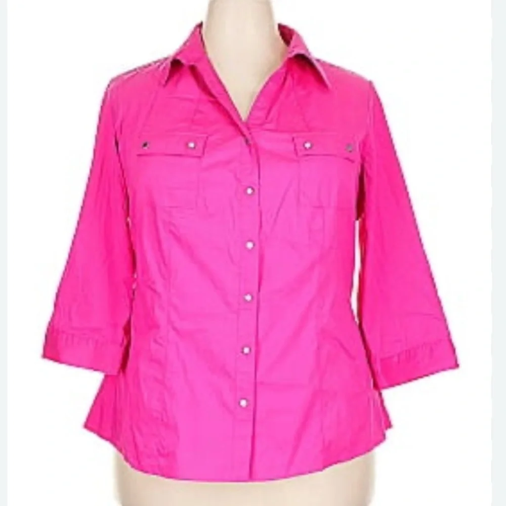 Zac & Rachel Bright Pink Button-Down Shirt - Picture 1 of 3